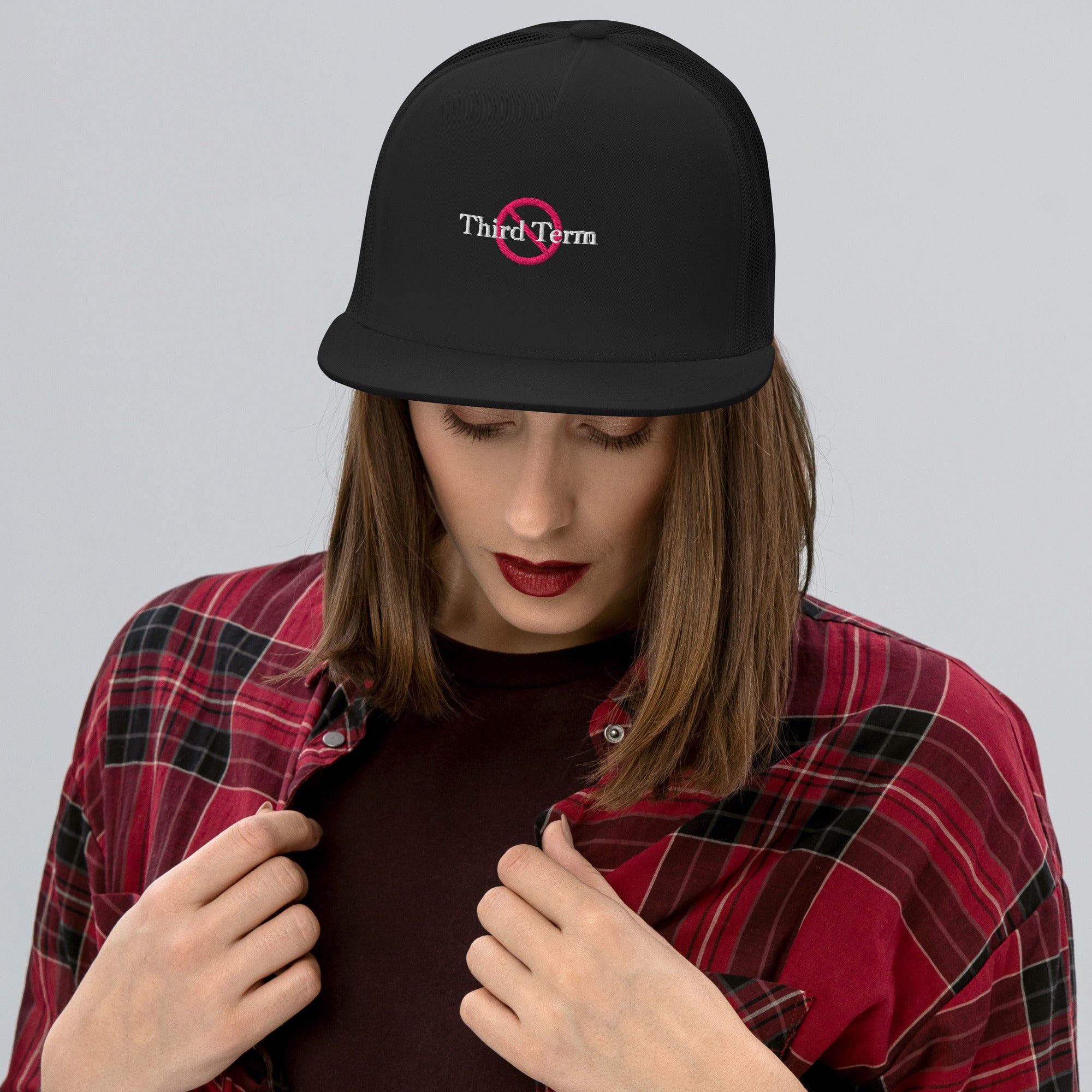 Third Term trucker cap with embroidered logo – multiple colors – DETOUR.STOREe”