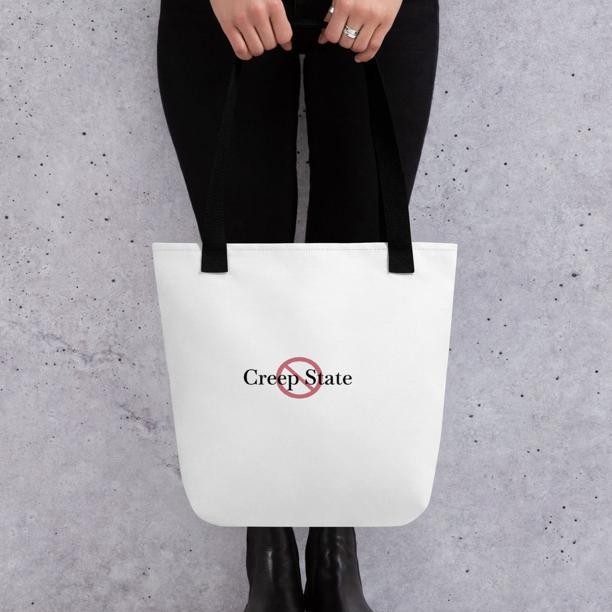 Creep State tote bag with printed logo – durable reusable canvas – DETOUR.STORE
