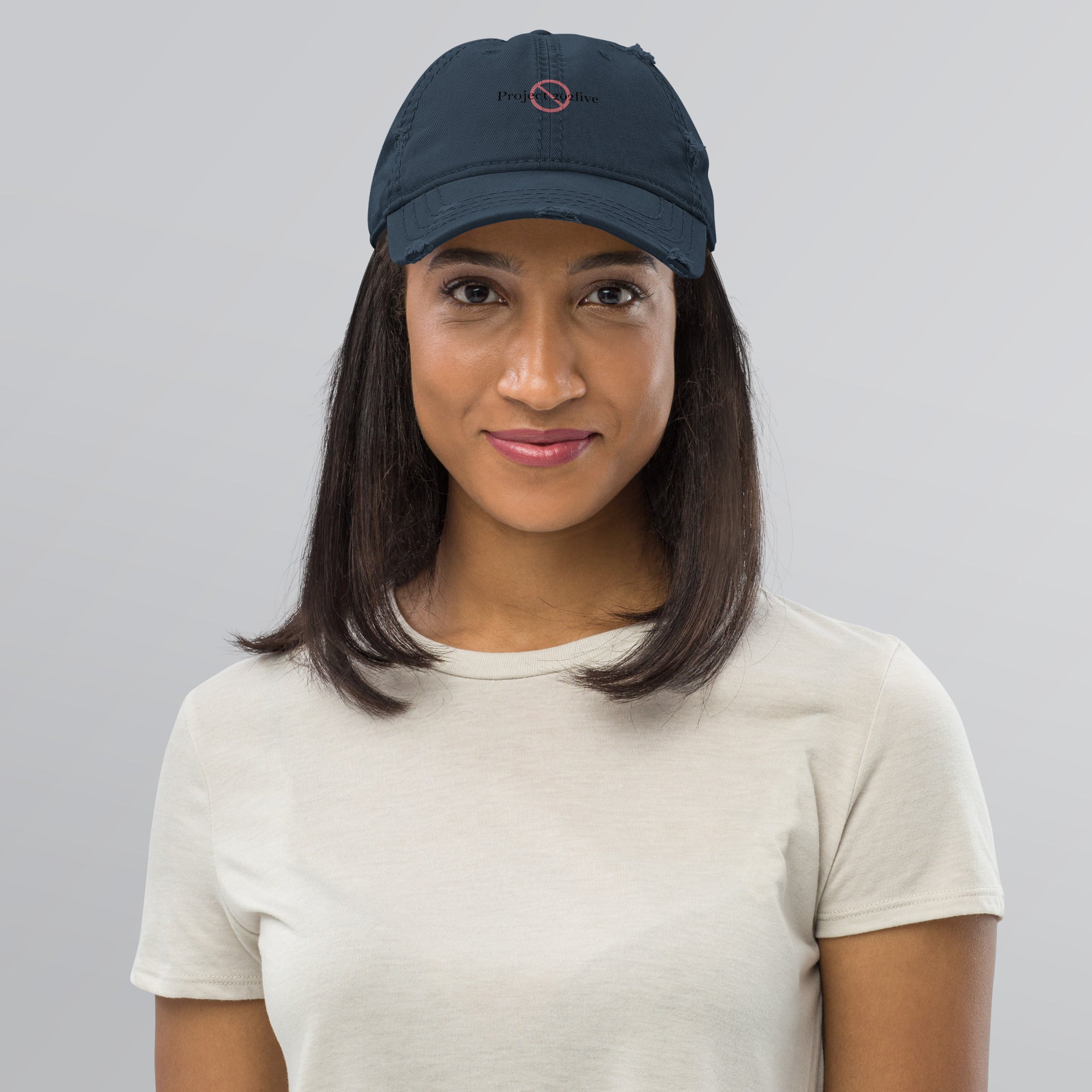 Project 2025 distressed dad hat with embroidered logo – multiple colors – DETOUR.STORE