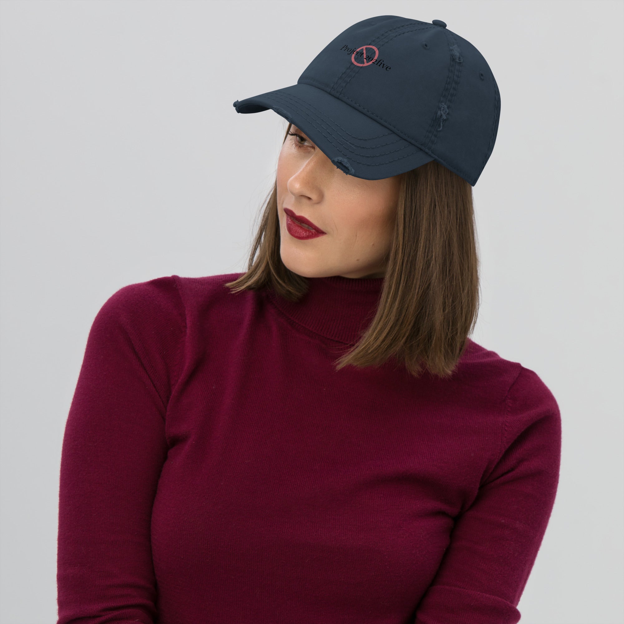 Project 2025 distressed dad hat with embroidered logo – multiple colors – DETOUR.STORE
