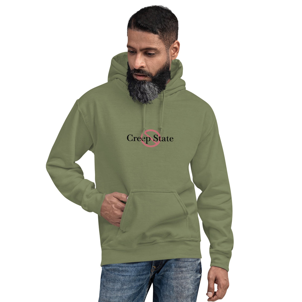 Creep State unisex hoodie with printed logo – multiple colors – DETOUR.STORE