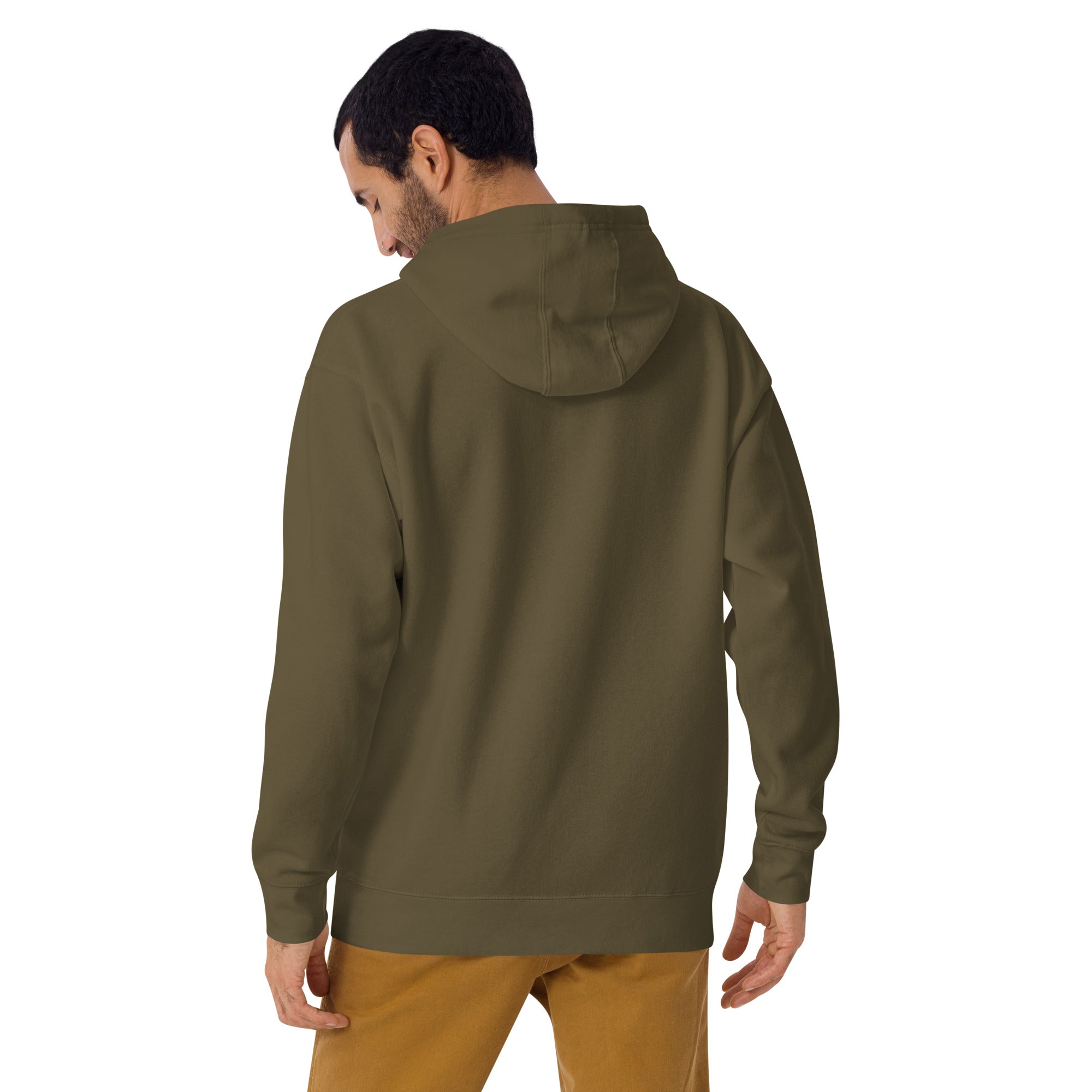 Male model wearing Creep State unisex hoodie with printed logo – multiple colors – DETOUR.STORE