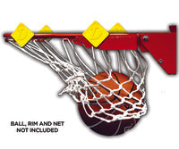 basketball rim with detour downtown diamonds attached to help young players shoot better
