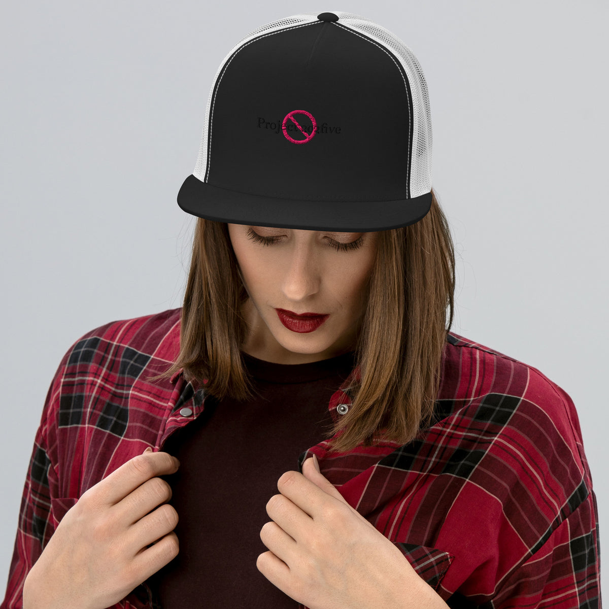 Project 2025 trucker cap with embroidered logo – multiple colors – DETOUR.STORE