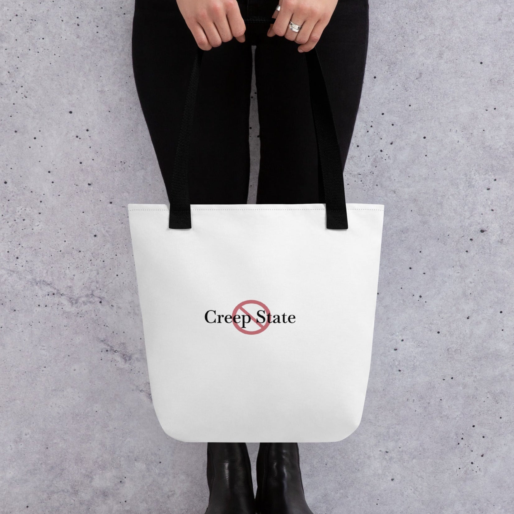 Creep State tote bag with printed logo – durable reusable canvas – DETOUR.STORE