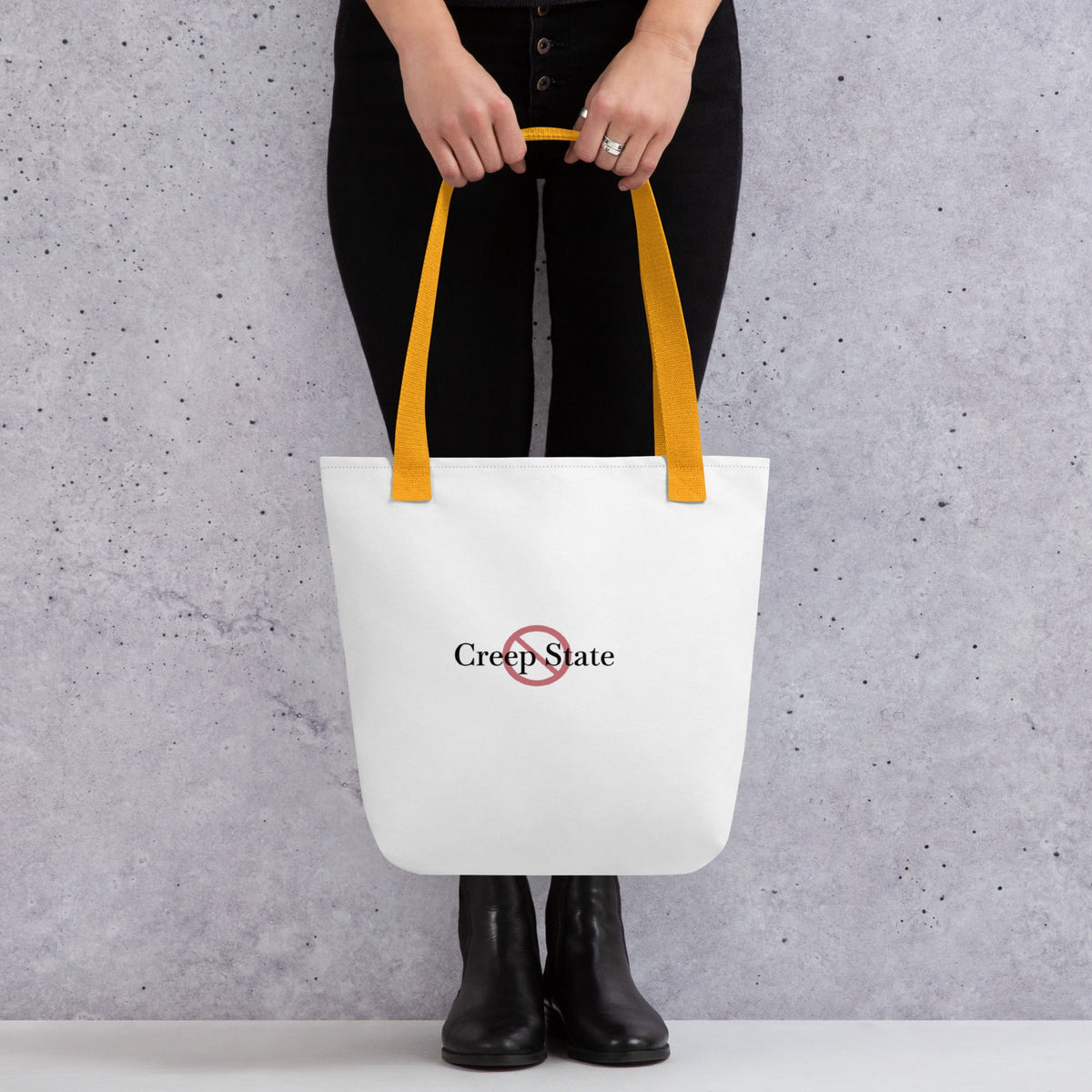 Creep State tote bag with printed logo – durable reusable canvas – DETOUR.STORE