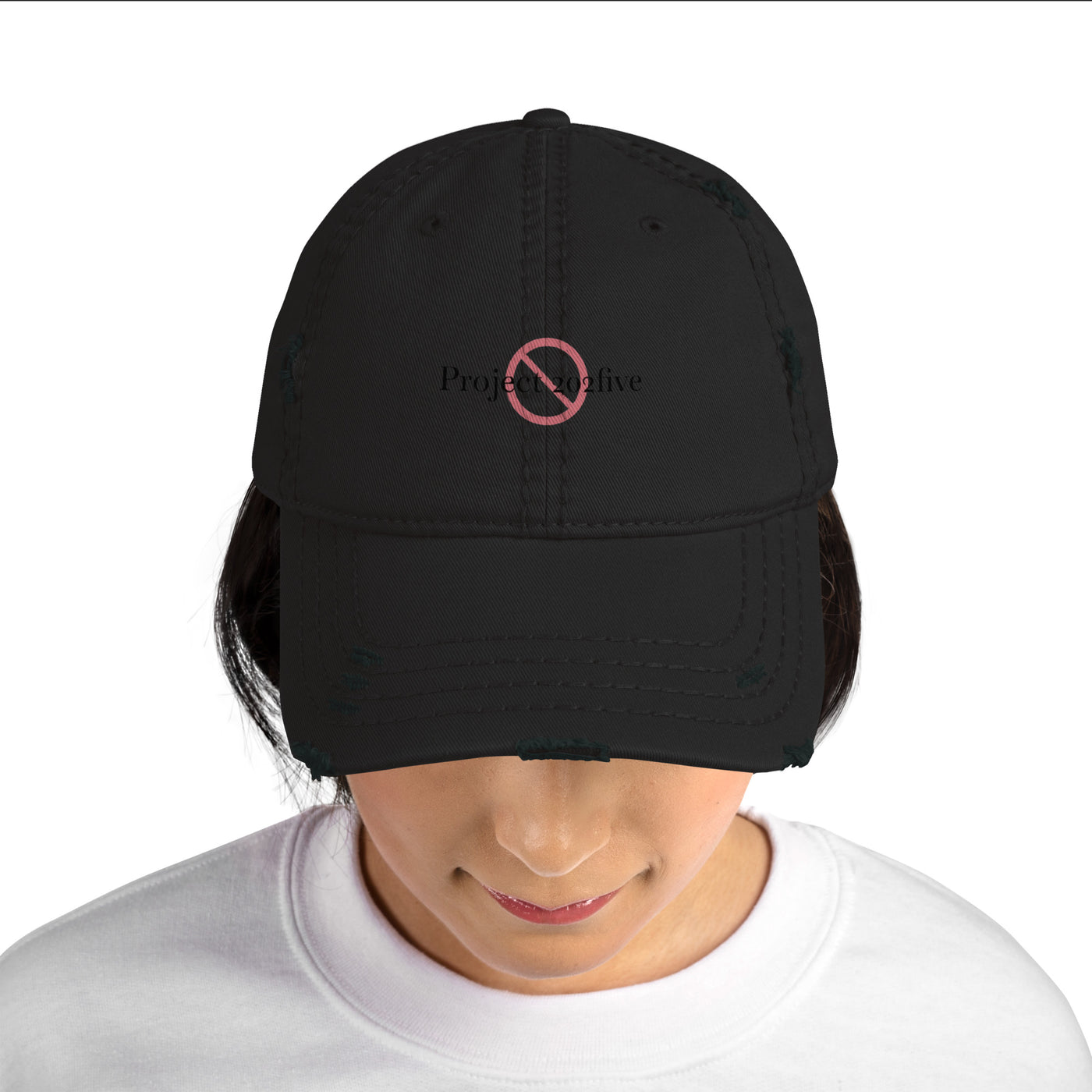 Project 2025 distressed dad hat with embroidered logo – multiple colors – DETOUR.STORE