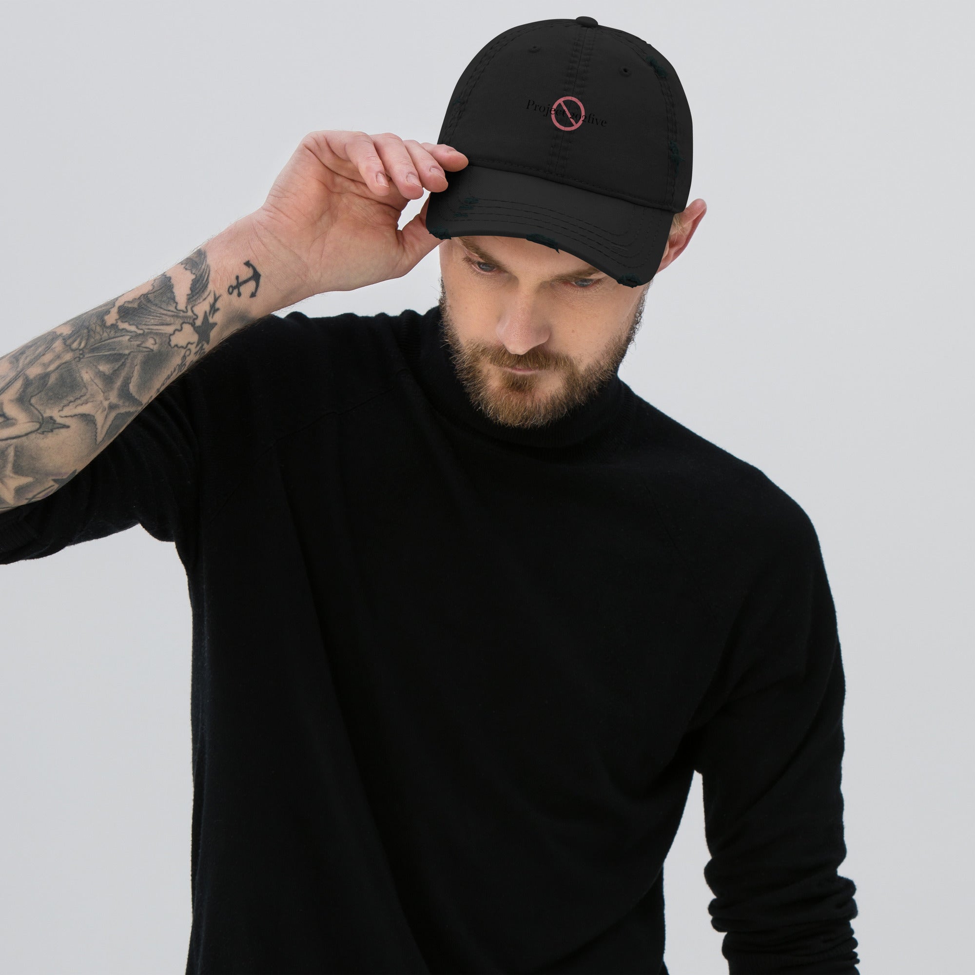 Project 2025 distressed dad hat with embroidered logo – multiple colors – DETOUR.STORE