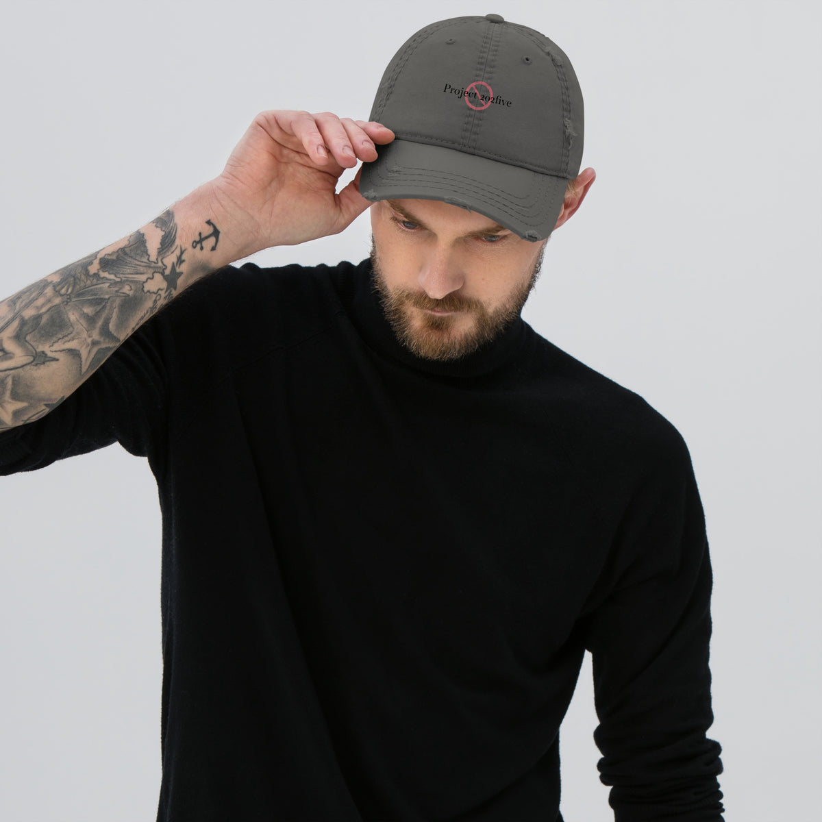 Project 2025 distressed dad hat with embroidered logo – multiple colors – DETOUR.STORE