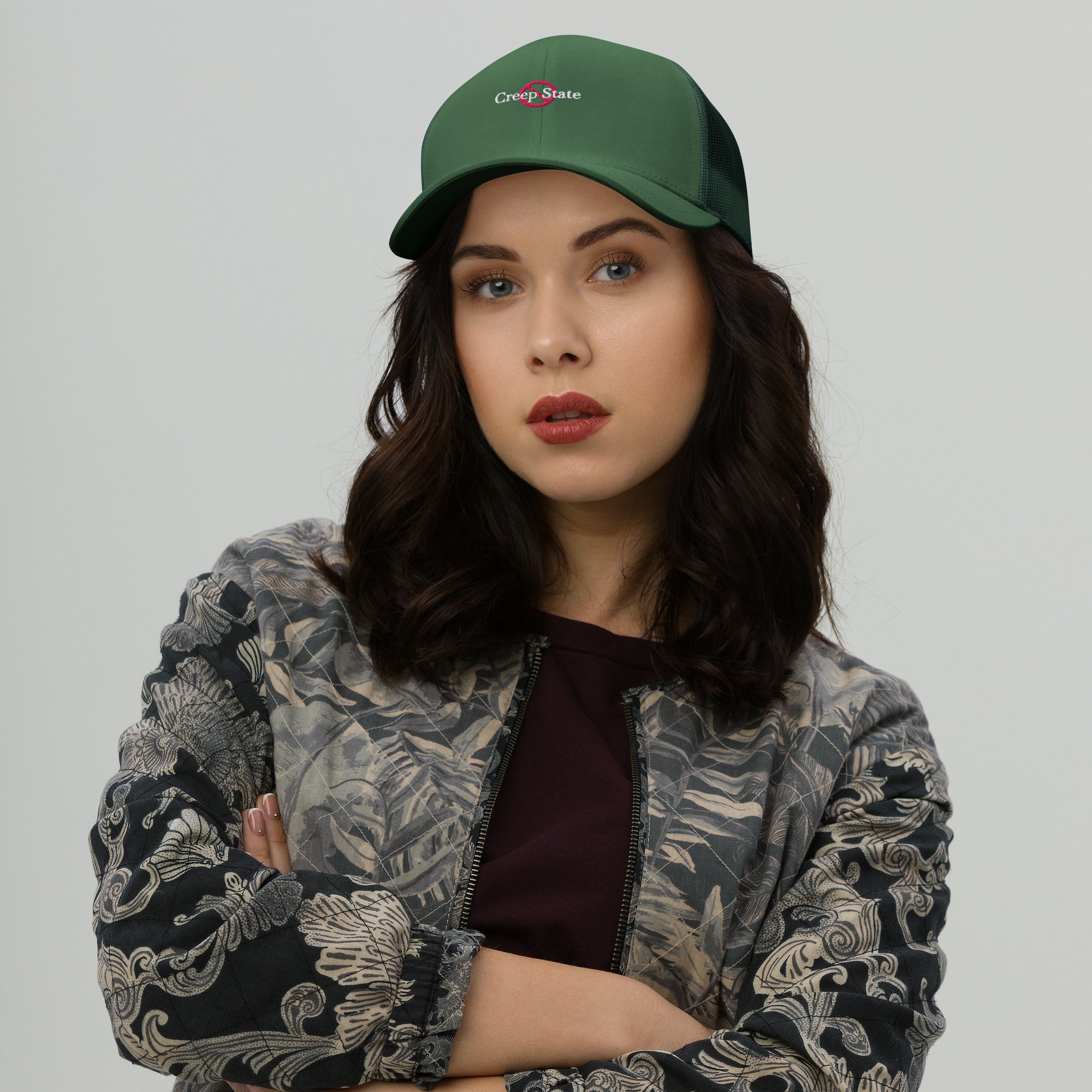 Creep State trucker cap with embroidered logo – multiple colors – DETOUR.STORE