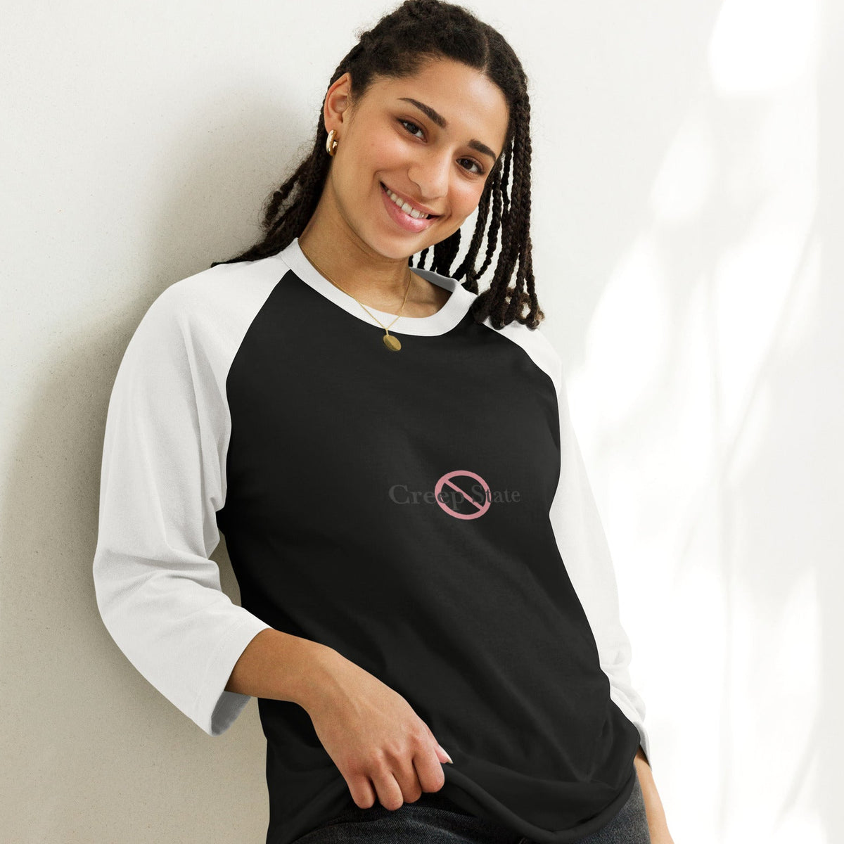 Creep State 3/4 sleeve raglan shirt with printed logo – multiple colors – DETOUR.STORE