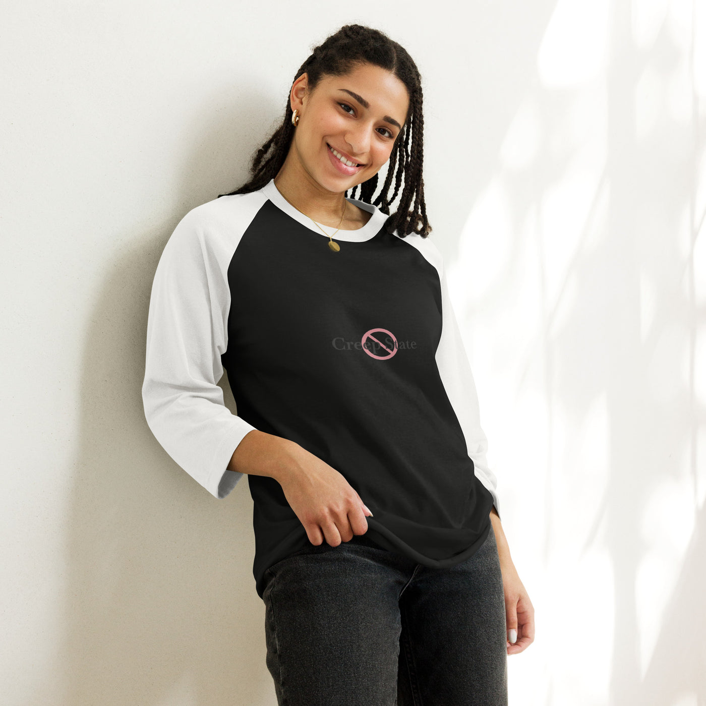 Creep State 3/4 sleeve raglan shirt with printed logo – multiple colors – DETOUR.STORE