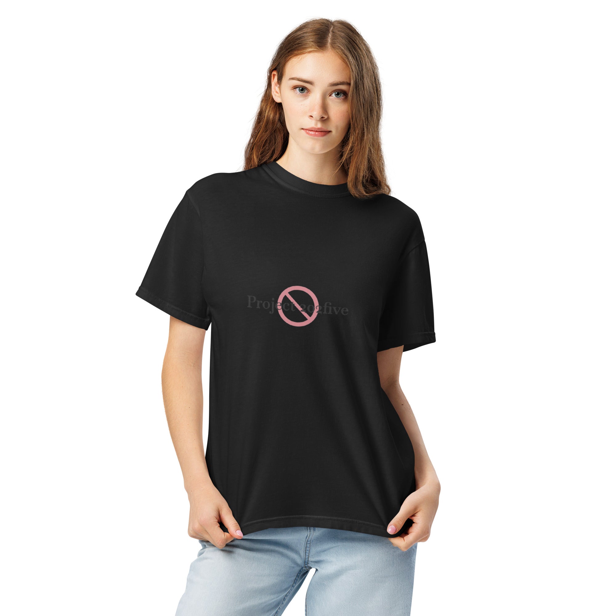 Project 2025 garment-dyed heavyweight t-shirt with printed logo – multiple colors – DETOUR.STORE