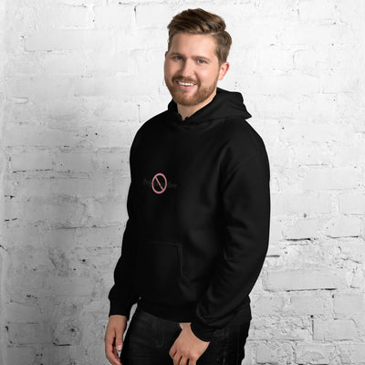 Male model wearing Project 2025 unisex hoodie with printed logo – multiple colors – DETOUR.STORE
