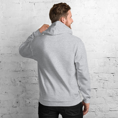 Male model wearing Project 2025 unisex hoodie with printed logo – multiple colors – DETOUR.STORE