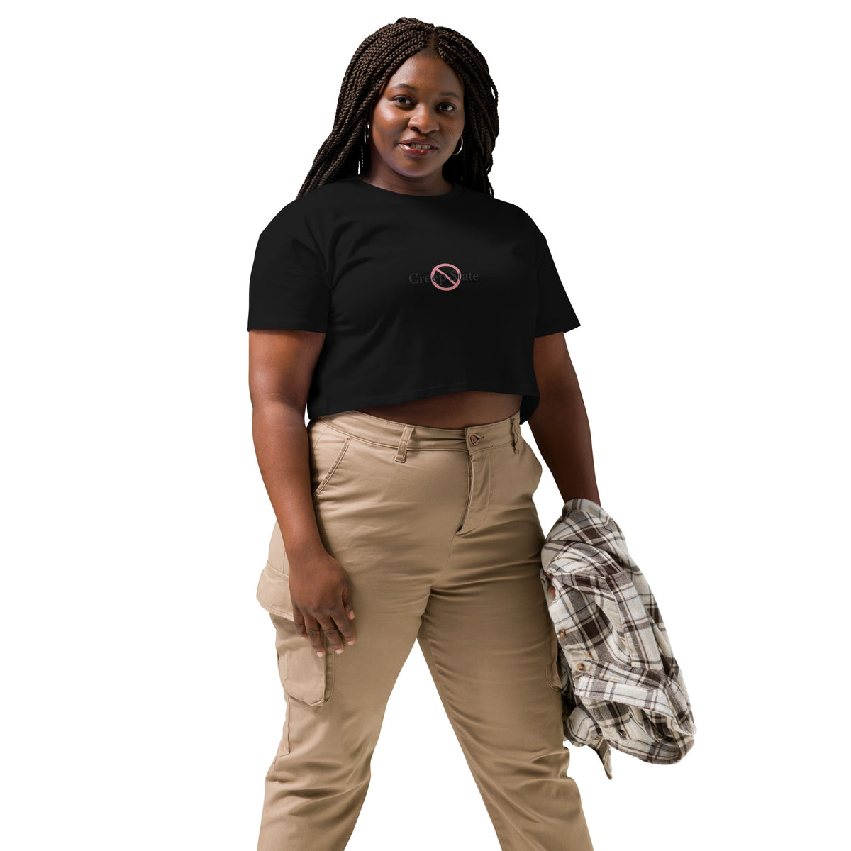 Creep State women’s crop top with printed logo – multiple colors – DETOUR.STORE