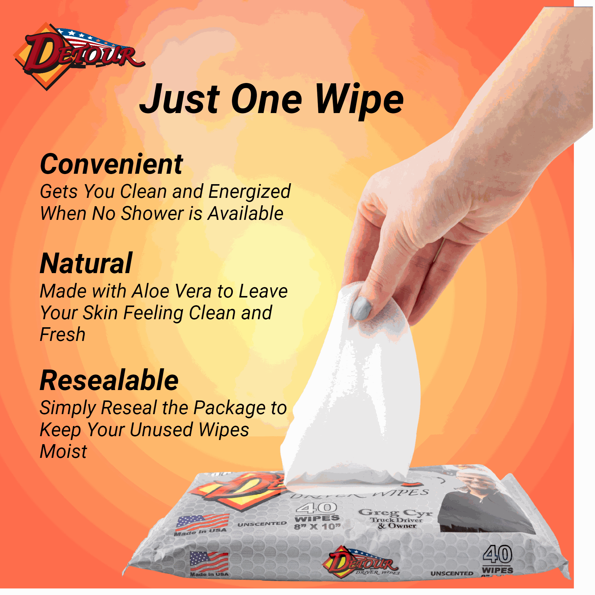 Detour Body Wipes