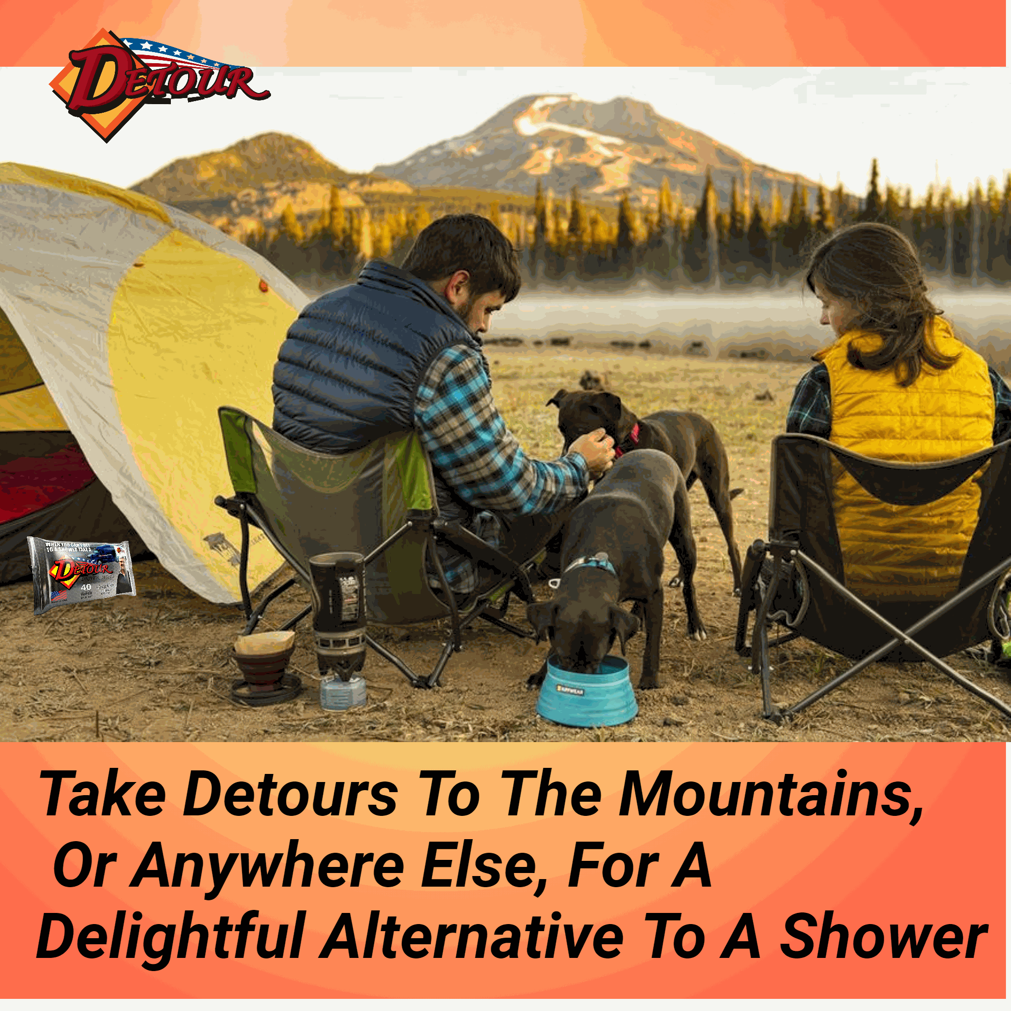 Detour Driver Wipes- 40 Count Unscented Dual-Purpose Wipes for Truckers